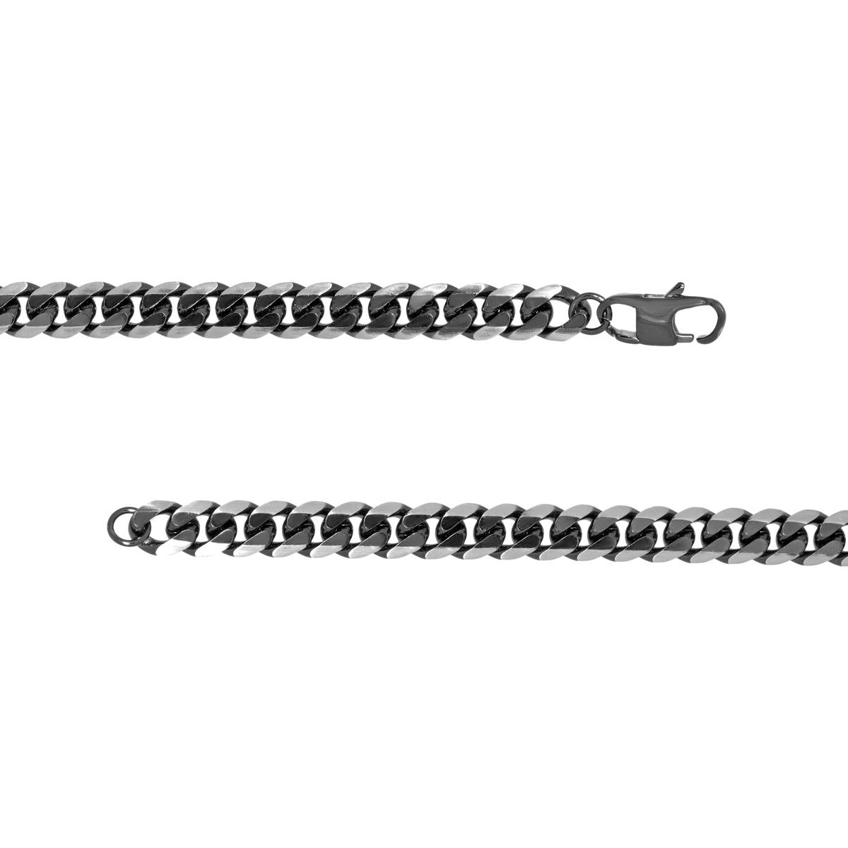 Mens Lynx Stainless Steel Black Plated Chain Necklace