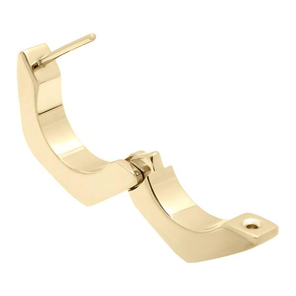 Mens Lynx Stainless Steel Gold-Tone Ion Plating Stud Hoop Earring alternate view