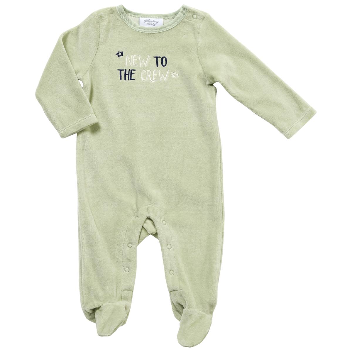 Baby Unisex (NB-9M) Sterling Baby New To The Crew Velour Footie