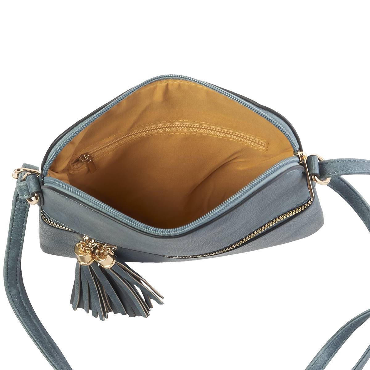 DS Fashion NY Zip Pocket Crossbody W/ Tassel