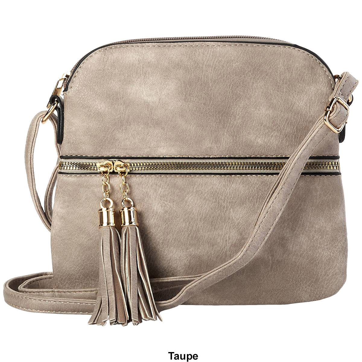 DS Fashion NY Zip Pocket Crossbody W/ Tassel