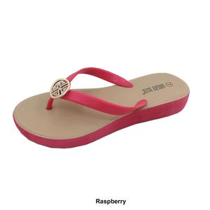 Womens Ashley Blue Glee Medallion Jelly Flip Flops alternate view