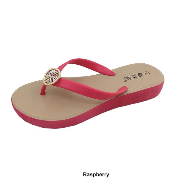 Womens Ashley Blue Glee Medallion Jelly Flip Flops alternate view
