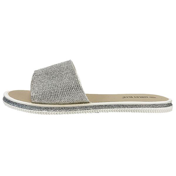 Womens Ashley Blue Glitter Glow Jelly Slide Sandals alternate view