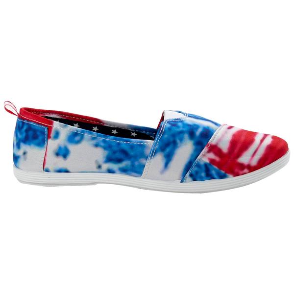 Womens Ashley Blue Americana Canvas Tie Dye Slip On Flats alternate view