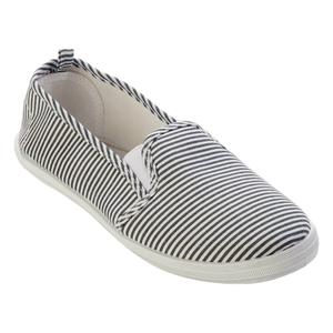 Womens Take A Walk Twin Gore Pinstripe Canvas Flats
