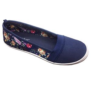Womens Ashley Blue Floral Back Flats