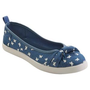 Womens Take A Walk Knot Butterfly Denim Fashion Sneakers