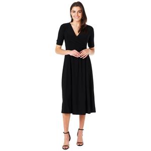 Womens MSK Solid Elbow Sleeve Surplice Midi Dress alternate view