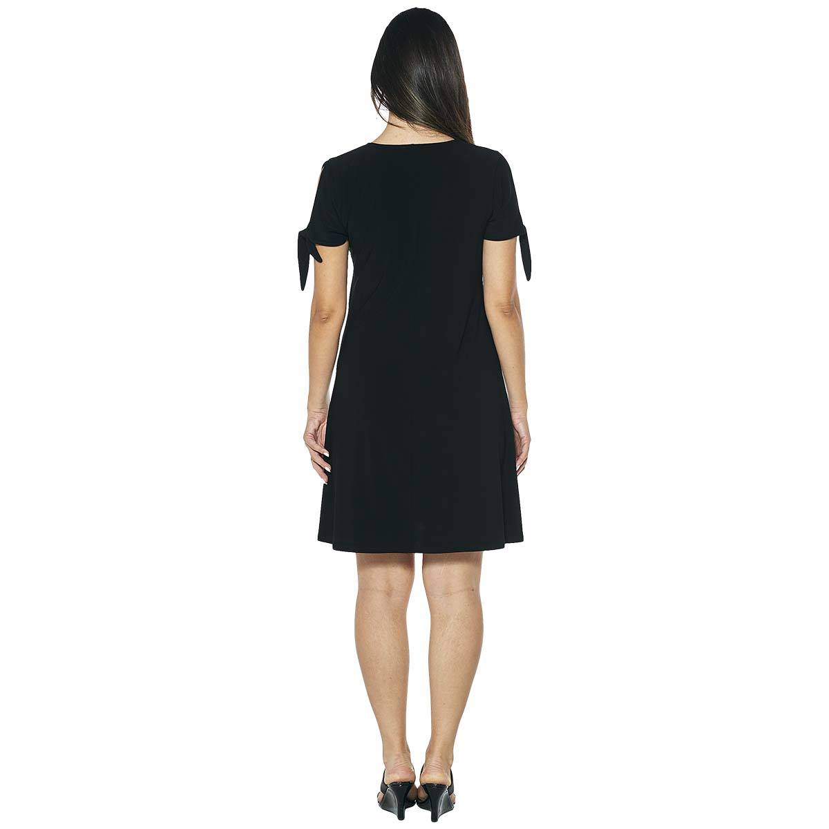 Womens MSK Short Tie Sleeve Solid Shift Dress