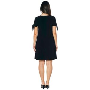 Womens MSK Short Tie Sleeve Solid A-Line Dress alternate view