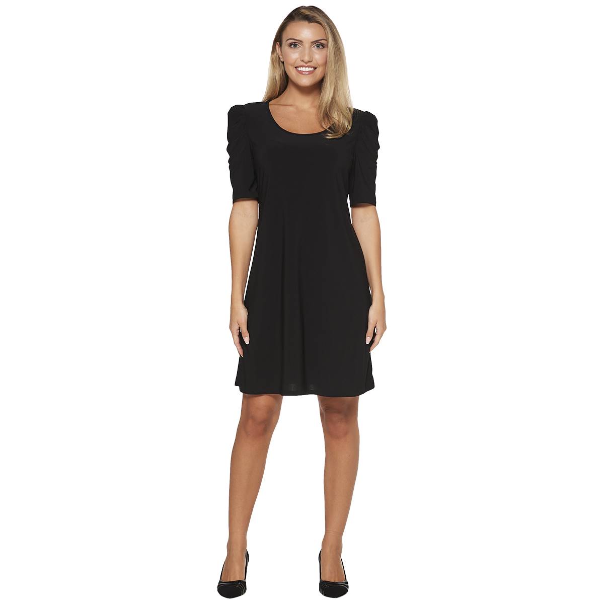 Womens MSK Caterpillar Sleeve Solid Swing Dress