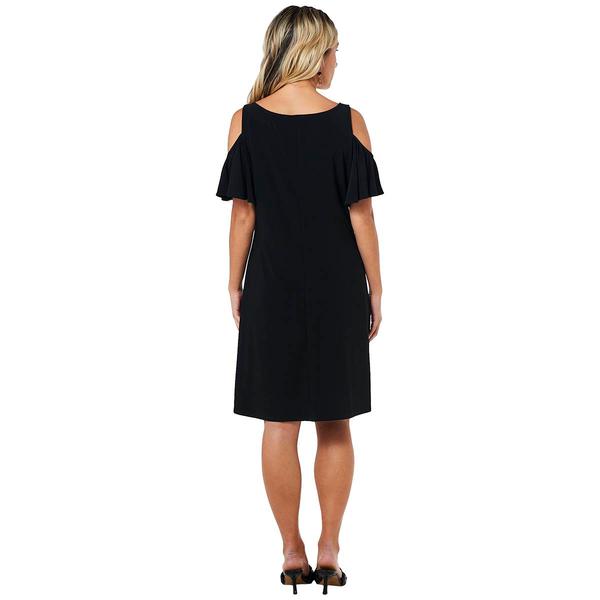 Womens MSK Cold Shoulder Solid Swing Shift Dress alternate view