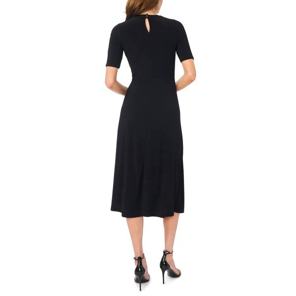 Womens MSK Short Sleeve Side Twist Solid Midi Dress alternate view
