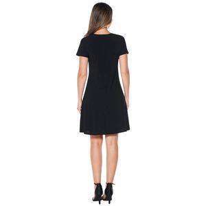 Womens MSK Short Sleeve Grommet Trim A-Line Dress alternate view