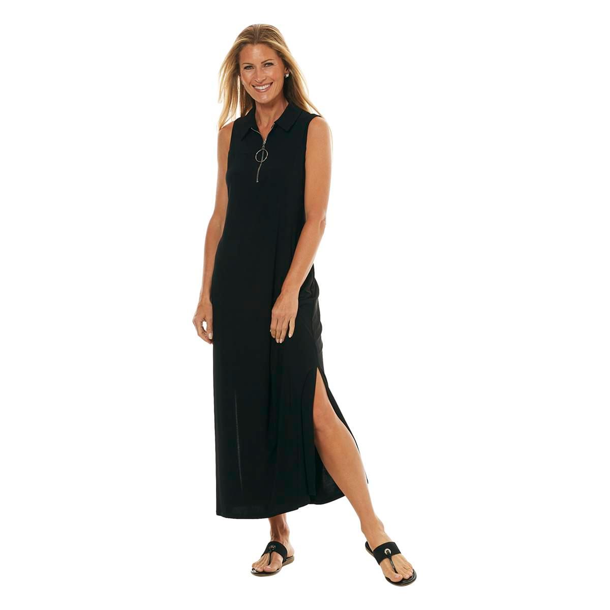 Womens MSK O-Ring Zip Soild Maxi Dress