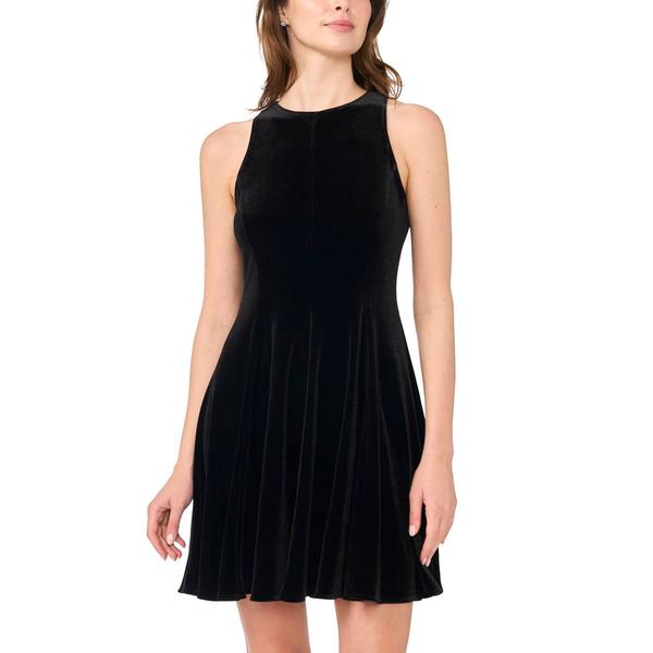 Womens MSK Sleeveless Velvet Seam Down A-Line Dress alternate view