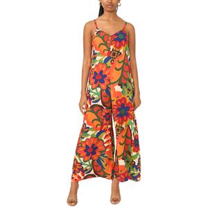 Womens MSK Sleeveless Floral Challis Jumpsuit