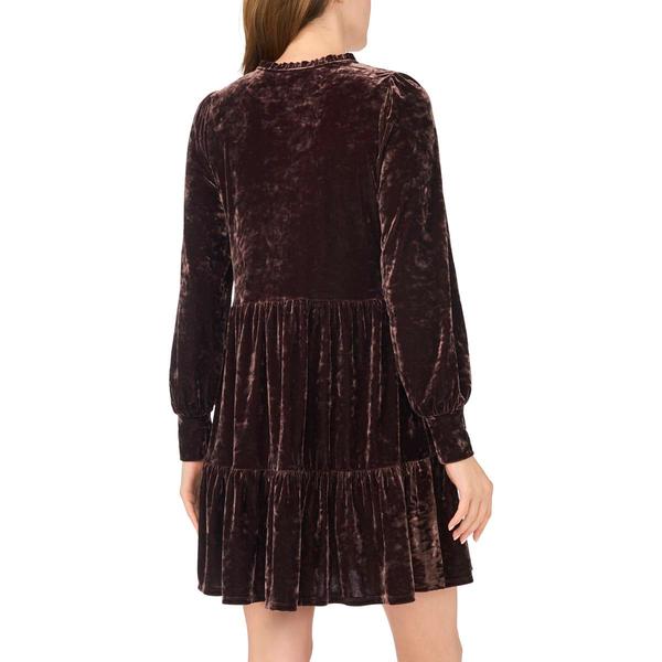 Womens MSK Long Sleeve Crushed Velvet A-Line Dress alternate view