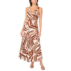 Womens MSK Sleeveless Abstract Challis Tier Maxi Dress