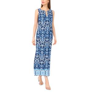 Womens MSK Sleeveless 3 O-Ring Damask Maxi Dress
