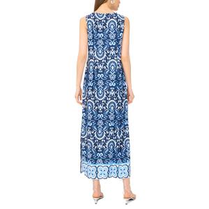 Womens MSK Sleeveless 3 O-Ring Damask Maxi Dress alternate view