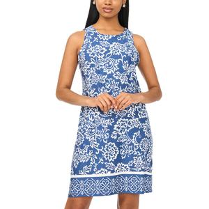 Womens MSK Sleeveless Keyhole Back Floral Shift Dress