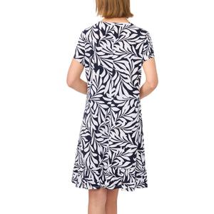 Womens MSK Short Sleeve Leaf Ruffle Hem Shift Dress alternate view