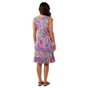 Womens MSK Sleeveless Floral Ruffle Hem Shift Dress alternate view