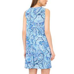 Womens MSK Sleeveless Triple O-Ring Neck Paisley Shift Dress alternate view