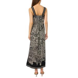 Womens MSK Sleeveless Square Neck Paisley Challis Midi Dress alternate view