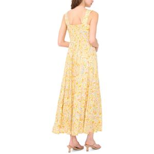Womens MSK Sleeveless Square Neck Abstract Challis Midi Dress alternate view