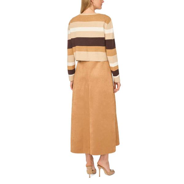 Womens MSK Long Sleeve Stripe Sweater Two Piece Midi Dress alternate view