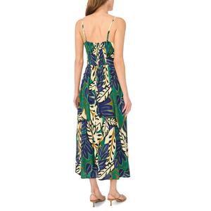 Womens MSK Sleeveless Tropical Leaf Challis Midi Dress alternate view