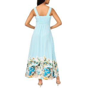 Womens MSK Sleeveless Square Neck Stripe Challis Maxi Dress alternate view