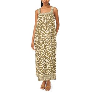 Womens MSK Sleeveless Square Neck Seashell Challis Maxi Dress alternate view