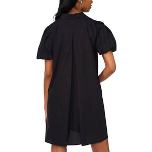 Womens MSK Puff Sleeve 1/4 Button Shift Dress alternate view