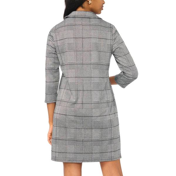 Womens MSK 3/4 Sleeve Plaid Grommet Pocket Shift Dress alternate view