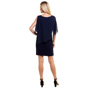 Petite MSK Split Shoulder Capelet Overlay Beaded Shift Dress alternate view