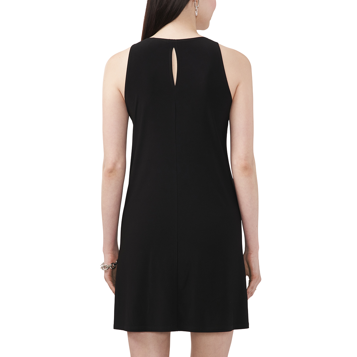 Womens MSK Sleeveless Faraj Bead Trim Keyhole Sheath Dress