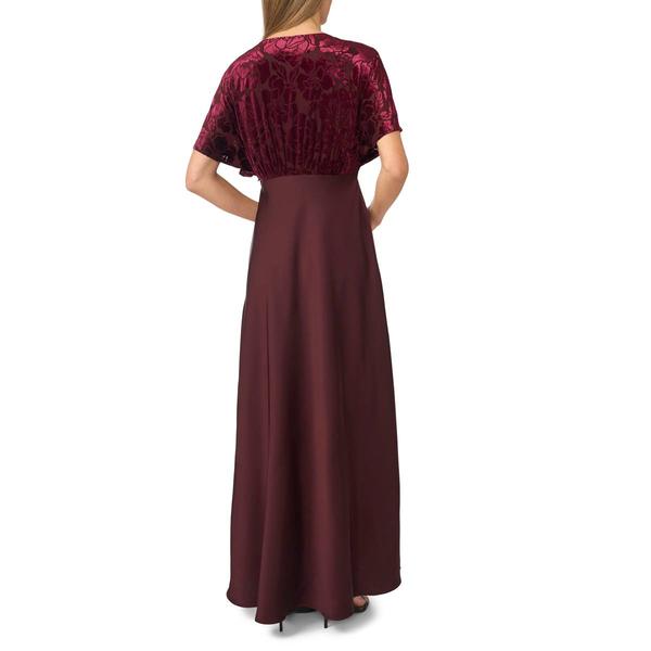 Womens MSK Dolman Sleeve Floral Velvet & Satin V-Neck Gown alternate view