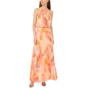 Womens MSK Sleeveless Halter Neck Floral Blouson Maxi Dress