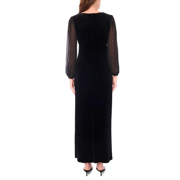 Womens MSK Long Sleeve Velvet Surplice Side Slit Evening Gown alternate view