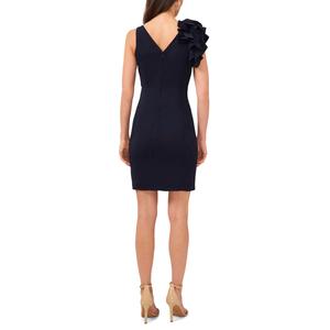 Womens MSK Ruffle Shoulder Scuba Crepe Surplus Sheath Dress alternate view