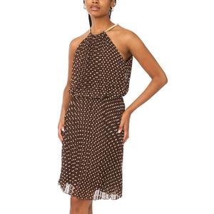 Womens MSK Sleeveless Halter Neck Dot Blouson Dress