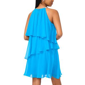 Womens MSK Sleeveless Halter Neck Asymmetric Tier Dress alternate view