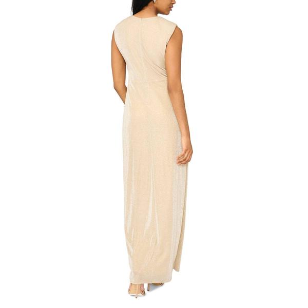 Womens MSK Sleeveless Metallic Side Drape Evening Gown alternate view
