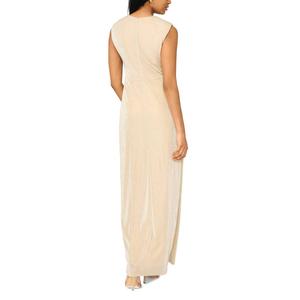 Womens MSK Sleeveless Metallic Side Drape Evening Gown alternate view