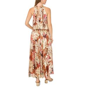 Womens MSK Sleeveless Halter Neck Metallic Floral Maxi Dress alternate view