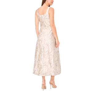 Womens MSK Sleeveless Metallic Floral Fit & Flare Dress alternate view